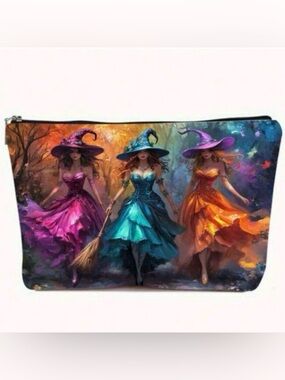 NEW Witch Coven Makeup Bag Cosmetic Pouch With Zipper Double Sided NWOT